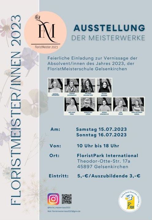 Einladung Floristmeisterausstellung